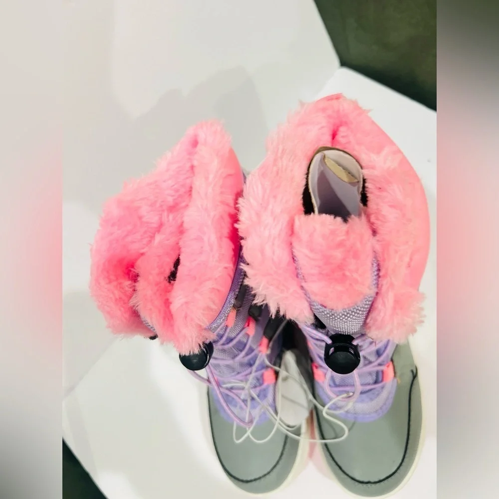 Wonder nation winter waterproof boots size 12 pink/purple/grey color